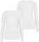janisramone® Womens T Shirts, Pack of 2 Plain Round Neck Long Sleeve T Shirt, Stretchy Slim Fitted Breathable Summer Tops for Women UK, Going Out Tops White