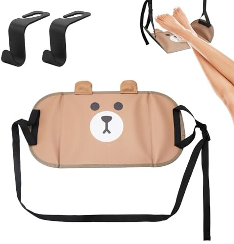 Flugzeug Fußstütze Fußhängematte,Fußstütze Kinder,Fuß Hängematte mit 2 Schreibtisch Haken,Flugzeug Sitzverlängerung Kinder für Flugzeuge/Auto,Travel Foot Hommock für Reisen,Auto,Zug,Büro,Lange Flüge