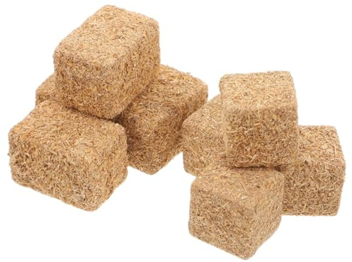 GALPADA Heuballen Deko Sägespäne Einstreu: Holz rot 2x2x2Cm Bad Garten Büro Camping Haushalt für Haushalt Küche und Bad Wohnzimmer Garten Büro für Haushalt Küche, 8 Stück