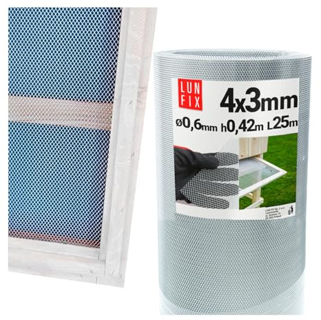 Lochblech 4x3mm Ø0,6mm 0,42x25m verzinktes Streckgitter Stahlgitter | universelles Renngitter für Kühlergrill, Grillgitter Auto, Lichtschachtabdeckung, Lüftungsgitter