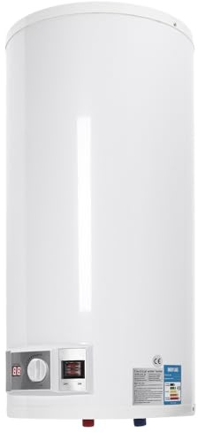 Elektro Warmwasserspeicher 80L Kompakter Untertisch Elektroboiler mit LED-Temperaturanzeige, Sicherheitsventil & Edelstahlarmatur, IPX4 Elektrospeicher wandhängender Boiler für Bad und Küche
