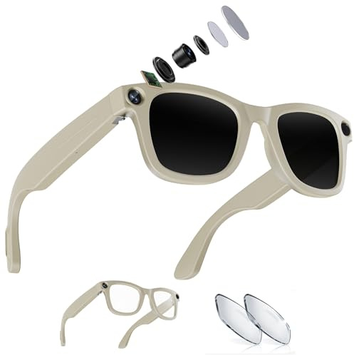 findtime AI Smart Glasses Brille mit Kamera HD 1018P Sportkamera Mikrofon Musikwiedergabe Übersetzung Kleine Kamera Bluetooth Sonnenbrille Video Brillen Fahrrad Action Cam Sprachassistent
