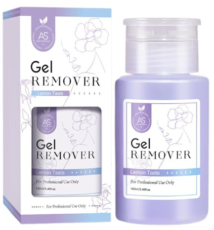 Gel Nail Polish Remover, Gel Polish Remover, Quick & Effective G/el Polish Remover for Soak Off, Nail Varnish Remover for Manicures & Pedicures, Safe Ingredients, Press Pump, 160ml