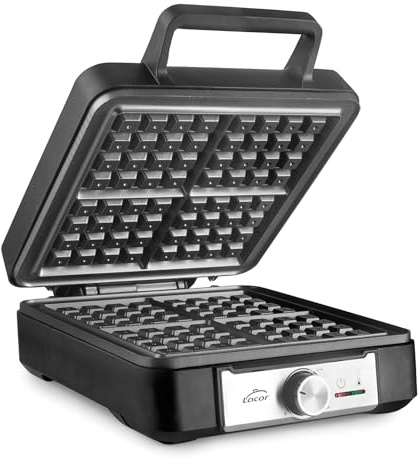 Lacor 69434 - Elektrisches Waffeleisen für 4 Waffeln Gent, 25 x 32 x 12 cm | Langlebiges Profi-Utensil; entwickelt für optimale Leistung und schnelle, unkomplizierte Reinigung in der Spülmaschine