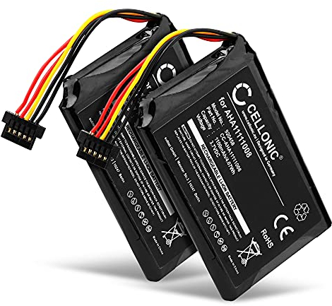 CELLONIC, Navigation Akku, kompatibel mit Tomtom Go 5000, Go 6000, Go 6200 (1100mAh, 3.7V) 2 Stück