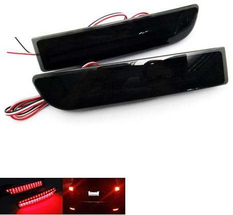 RZG 2x Black Smoked Lens Rear Bumper Reflector LED Fog Tail Stop Brake Light DRL For Alphard Avensis Previa RAV4 Vanguard