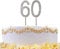 60 Silver Diamond Sparkley Cake Topper Age Year For Mans Womens Birthday Anniversary Party Decorations