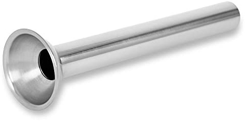 vertes Füllrohr Fülltülle Ersatzteil aus Edelstahl für Wurstfüller Wurstfüllmaschinen Wurstpressen (22mm Rohr-, 53mm Flansch-Durchmesser, 195mm Länge, Lebensmittelecht, Rostfrei, Spülmaschinenfest)