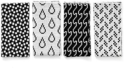 Areaware BITMAP Textiles | 4 SERVIETTEN | Susan Kare (Schwarz-Weiß)