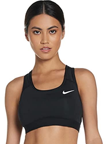 Nike Damen Nike Med Non Pad Sports Bra, Black/White, M EU