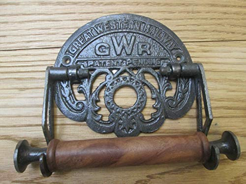 GWR Vintage Antique Retro Traditional Industrial Chic Cast Iron Toilet Roll Holder (Antique iron)
