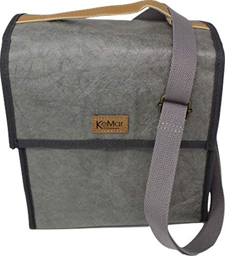 KeMar Lunchtasche aus PE Papier (6,3 L, Unisex, klein, Isoliert, wasserabweisend) Picknicktasche, Kühltasche, Isoliertasche, Thermotasche, Bentoboxtasche, (Hell Grau)