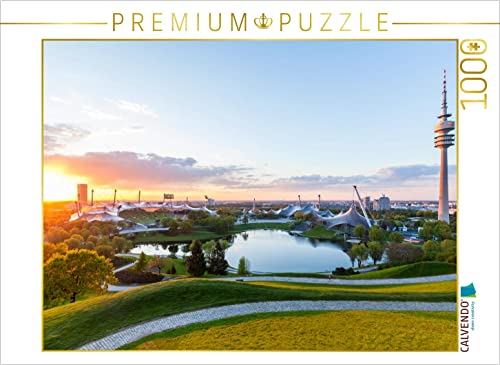 CALVENDO Puzzle Der Olympiapark mit dem Olympiastadion und dem Olympiaturm in München 1000 Teile Puzzle quer | Lege-Größe cm Foto-Puzzle für glückliche Stunden