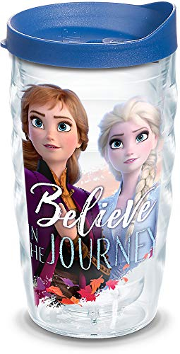 Tervis 1335802 Disney Frozen 2 Anna Elsa Journey BPA Free Insulated Travel Tumbler with Wrap & Lid, Tritan, 10 Fluid_Ounces, Classic