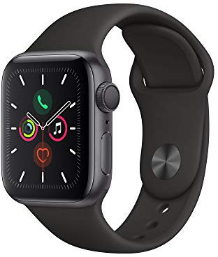 Apple Watch Series 5 (GPS, 40 mm) Cassa in Alluminio, Grigio Siderale e Cinturino Sport - Nero