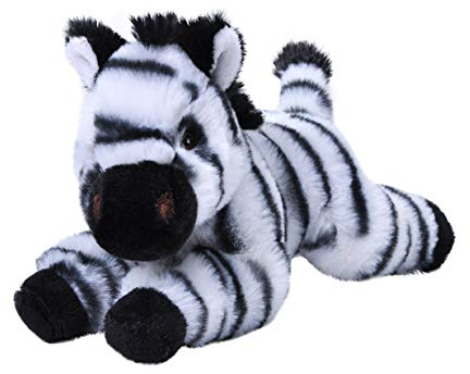 Wild Republic EcoKins Mini Zebra Stuffed Animal 8 inch, Eco Friendly Gifts for Kids, Plush Toy, Handcrafted Using 7 Recycled Plastic Water Bottles, Black