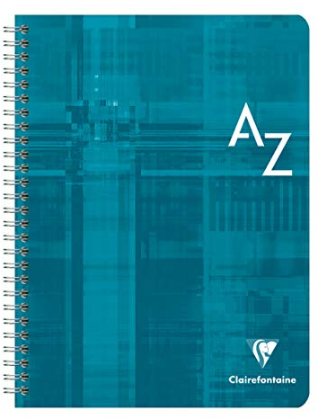 Clairefontaine 8998C - Packung mit 5 Registerbücher 17x22 cm, 90 Blatt, französische Lineatur, 90g, Spiralbindung, farbig sortiert, 1 Pack