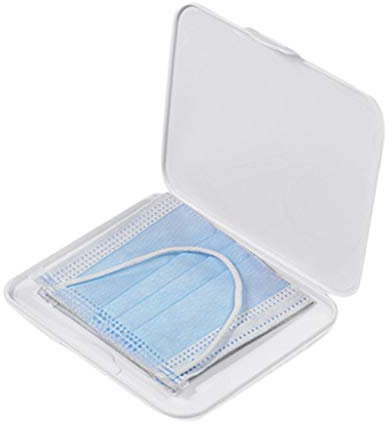 Tragbare Masken-Aufbewahrungstasche,Colorful Maskenbox Tragbarer Maskenhalter Plastik Organizer, Transportbox für Maske (Masken Nicht Enthalten) (Weiß)