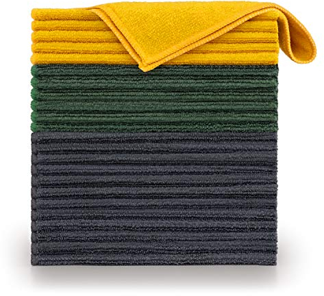 Blumtal 12er Set Mikrofasertücher 30x40 cm Lappen - Geschirrtücher Gemischte Farben - Microfasertücher Putzlappen Waschbar bei 60°C - Reinigungstücher Fensterputztücher
