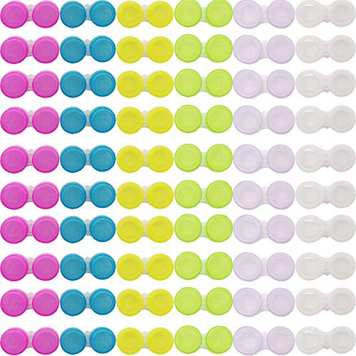 RONYOUNG 60PCS Contact Lens Cases Contact Lens Holder Box Left/Right Eyes Contact Lens Container, 6 Colors