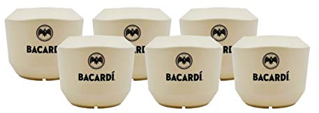 XXL-Drinks 6X Bacardi Kokosnussbecher Coconut Cups Kokosnuss Becher Cocktailschalen Cocktailbecher z.B. für Mojito + Poster & Infoblatt & Tischaufsteller