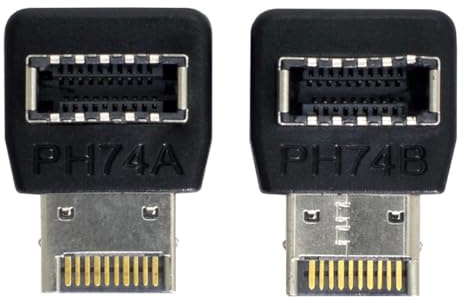 Cablecc USB-3.1-Frontplatten-Header, Stecker auf Buchse, Typ E, Motherboard-Verlängerung, Datenadapter, 2 Stück
