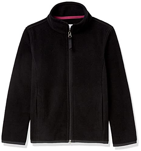 Amazon Essentials Giacca con Collo a Lupetto con Cerniera Integrale in Pile Bambine e Ragazze, Nero, 11-12 Anni