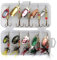 Joyeee 10 Pezzi Kit di esca Esche cucchiaino, Cucchiaini da Pesca con scatola di plastica per Acqua Dolce e Salata, Cucchiaino Speciale Pesca alla Trota per Trota, Persico,