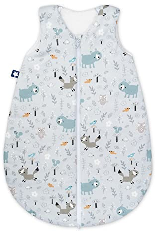 Julius Zöllner Baby Ganzjahresschlafsack aus Jersey Baumwolle, Standard 100 by Oeko-Tex, Made in Germany, Gr. 56, Smart Friends