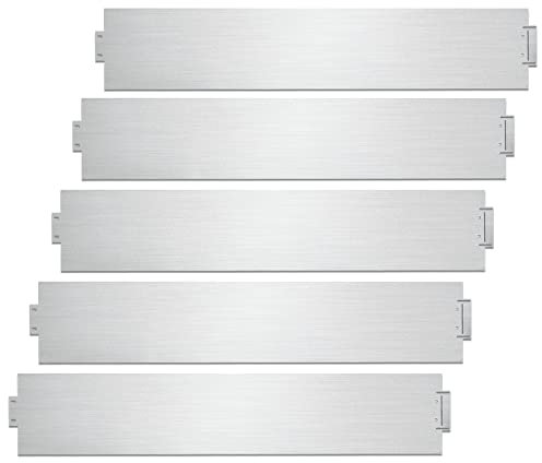 Fiqops Rasenkante Metall 5m x 18cm Beetumrandung verzinkt Mähkante Beeteinfassung Palisade Länge 100cm Höhe 18cm - 5 Stück