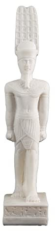 Statue der ägyptischen Kunst Amun Ra Gott der Luft einzigartiger weißer Marmorstein hergestellt in Ägypten.