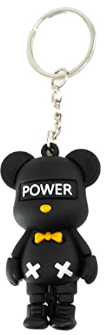 Schlüsselanhänger Bär - Taschenanhänger - Autoschlüsselanhänger - Schlüssel Anhänger - mit Metallring & Karabiner, robust & leicht - Geschenkidee - für Schlüsselbund, Auto, Tasche & Rucksack - Schwarz