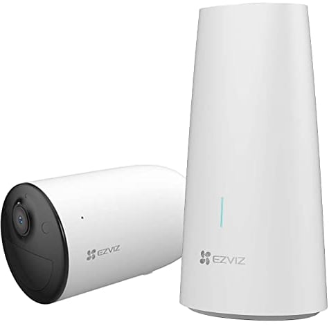 EZVIZ HB3-1 2K Video Surveillance System with a Battery-Operated 2K WLAN Surveillance Camera - Night Vision in Colour, Active Defense, Motion Detection, 5200 mAh Lithium Battery, Weatherproof