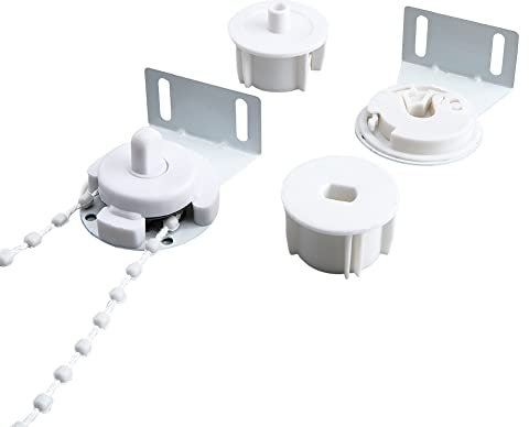 SUPERFINDINGS 2 Sets Kunststoff Rollo Reparatur Set Wei?e Rollo Halterungen Mit Perlenkette Vorhangrollen Zubeh?r F¨¹r Fenster Gardinenstangen