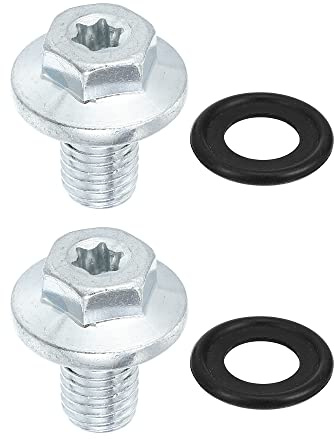 A ABSOPRO Ölablassschraube Mit Dichtring Für Chevrolet Silverado HD 01-21 | 2 Stück, OE 55577568, Stahl, Silberton, M12x1.75, 26x29mm, Für Chevrolet Silverado 3500 11-18, Für Chevrolet S10 85-04