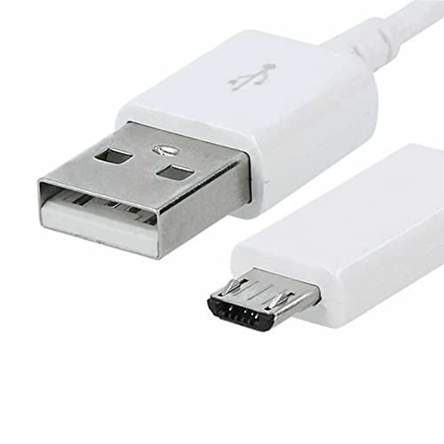 Mr. Gadget's Solutions Cable de datos micro USB, color blanco, cable de datos de carga rápida para teléfonos móviles Android/cable de datos micro USB de carga rápida Android de 3 metros