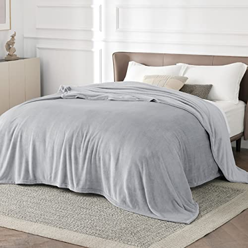 BEDSURE Kuscheldecke Flauschig Decke Fleecedecke - Wohndecke Warm Winter Weich, Sofadecke XXL, Decke Couch Blanket, Wohn- & Kuscheldecken Große 220x240cm, Sofa überwurfdecke Hellgrau