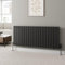 DuraTherm® 600 x 1440mm Black Horizontal Designer Radiator Single Column Flat Panel Modern Central Heating Panels Bathroom Radiators