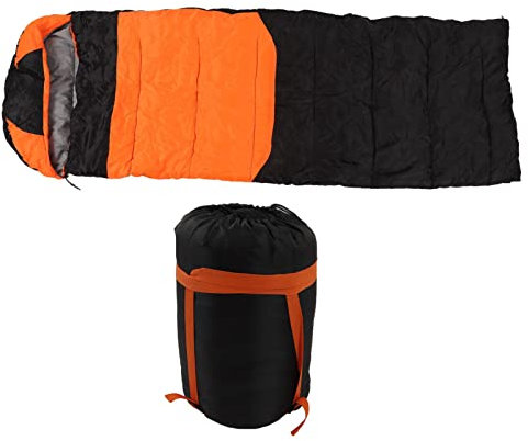 Heated Sleeping Bag, USB Electric Heating Lightweight Sleeping Bag, Warm Down Cotton Single Heated Thermal Sleeping Bag Kick Proof for Outdoor, Camping, Backpacking, Hiking (Orange)