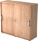 bümö Schiebetürenschrank 3OH - Aktenschrank abschließbar, Sideboard Schrank mit Schiebetüren in Nussbaum - Büroschrank aus Holz mit Schiebetür, Büro Kommode für Ordner & Co.
