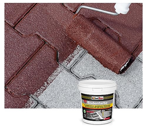 Isolbau Peinture de sol, 1,5 kg, pour sol et béton, pour cave, garage, atelier, revêtement de sol imperméable pour l'intérieur et l'extérieur, marron (RAL)