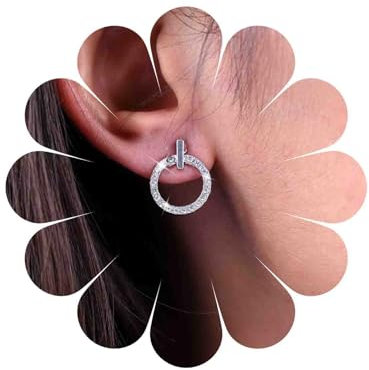 TseenYi Boho Cz Kreis Ohrringe Silber Bar Ohrstecker Kleine Offene Kristall Kreis Ohrringe Kleine Strassstein Runde Ohrstecker Schmuck Für Frauen Und Mädchen Geschenke