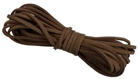 PATIKIL 5.5 Yards x 3mm Faux Suede Leather Cord, Leather Lace String for Bracelet Necklace Beading Making DIY Crafts, Brown