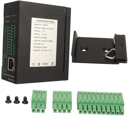 Ethernet-Remote-IO-Modul mit Modbus TCP/MQTT, Industrieller Ethernet-IO-Controller mit Metallgehäuse, Schutzart IP30