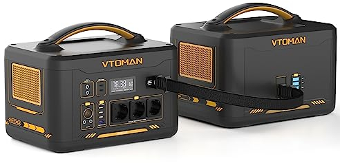 VTOMAN Jump 2200 Tragbare Powerstation mit Zusatzbatterie - 3096Wh/2200W LiFePO4-Batterie Solar Generator Mobile Notstromaggregat, Dual PD 100W Typ-C Anschlüsse für Camping, Reisen, Wohnmobil