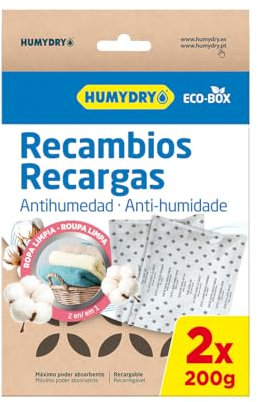 Recambios deshumidificador Humydry Eco-box 2x200g aroma cotton