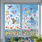 PLIGREAT 6 Blätter Aquarell Tulpe Fensterbilder Niedliche Frühling Sommer Blumen Schmetterling Statische Fenster Aufkleber für Home Festival Party Bunte Blumen Fenster Dekor Shop Glasschiebetür