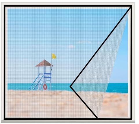 Fliegengitter FüR Fenster,60x135cm Einfache Klebemontage Fliegengitter FüR Fenster Mit Pollenschutz,Für Terrassenfenster Küche Schiebefenster Schwarz