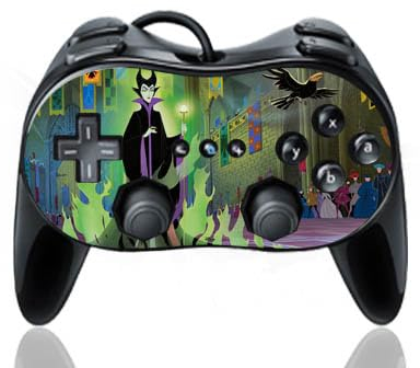 Skin kompatibel mit Nintendo Wii Classic Controller Pro Folie Sticker Maleficent Dornröschen Disney