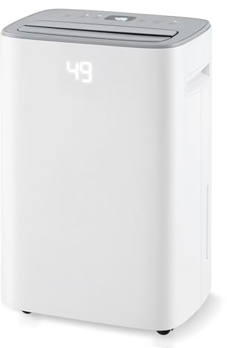 TANGZON 24L/Day Dehumidifier, Electric Compressor Dehumidifiers with Continuous Drainage, Laundry Drying, 24H Timer, 2.5L Water Tank, Auto Off & Digital Humidity Display, for Home Damp Mould